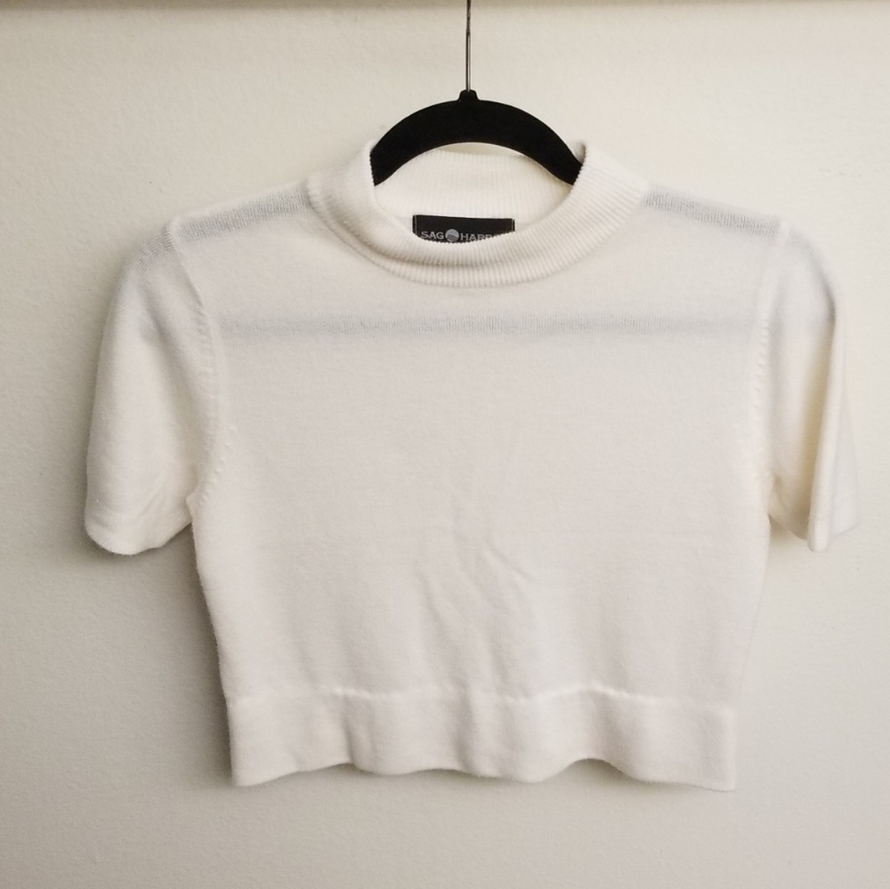 Sag Harbor Petite Crop Top Sweater